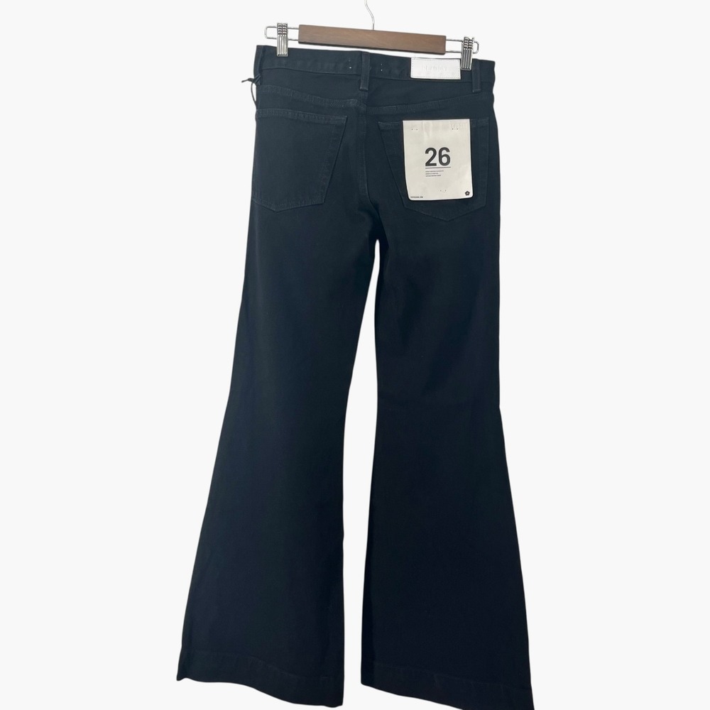Re/Done Black 70s Low Rise Bell‎ Bottoms Jeans Size 26 - Picture 3 of 8